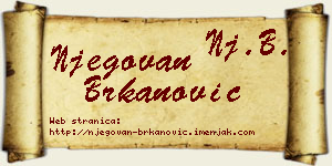 Njegovan Brkanović vizit kartica